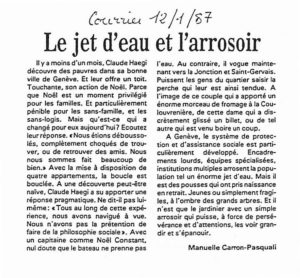 Le jet d’eau et l’arrosoir