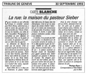 La rue: la maison du pasteur Sieber