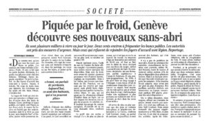 Piquée par le froid, Genève découvre ses nouveaux sans-abri