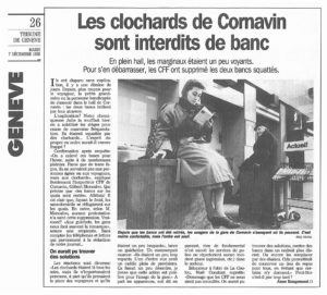Les clochards de Cornavin sont interdits de banc