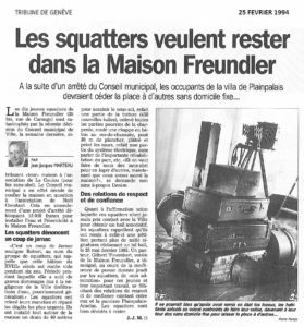 Les squatters veulent rester dans la Maison Freundler