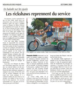 Les rickshaws reprennent du service