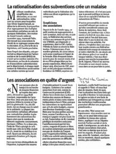 La rationalisation des subventions crée un malaise