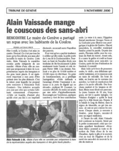 Alain Vaissade mange le couscous des sans-abri